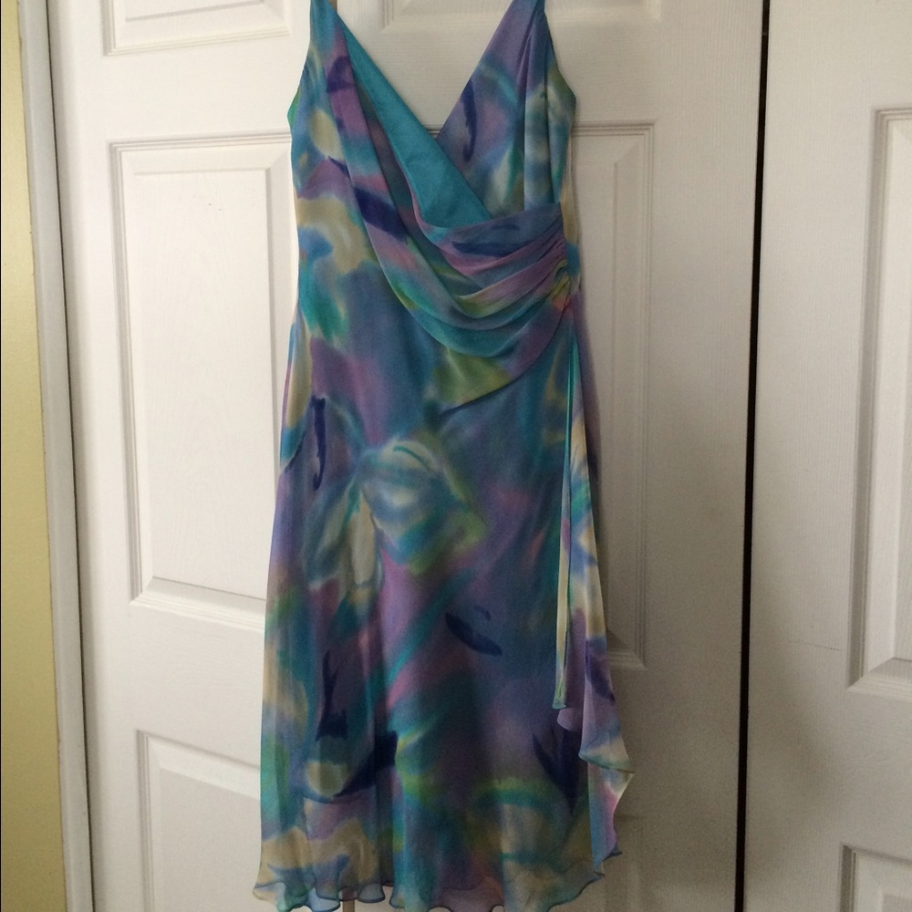 Beautiful multi-colored spaghetti strap dress.