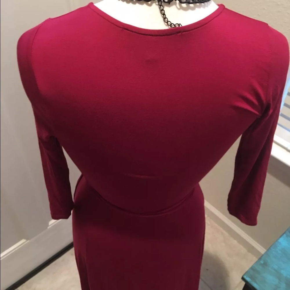 Lulus Berry Red Wrap Maxi Dress - Picture 6 of 8