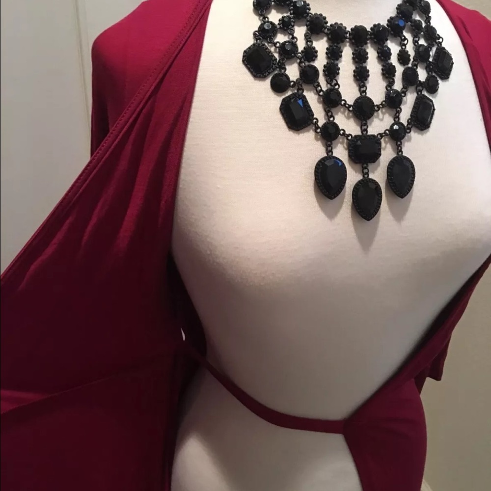 Lulus Berry Red Wrap Maxi Dress - Picture 8 of 8