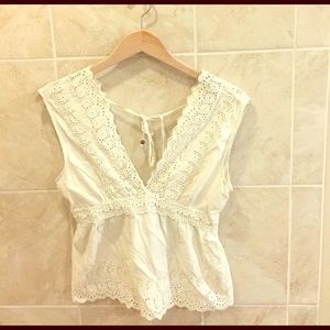 Cream embroidered shirt