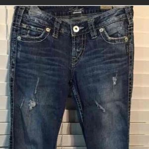 Ladies Silver Jeans size 27 waist 33 in length i
