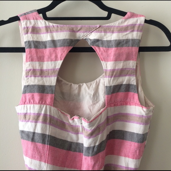 LOFT striped summer dress with pockets - Picture 3 of 4