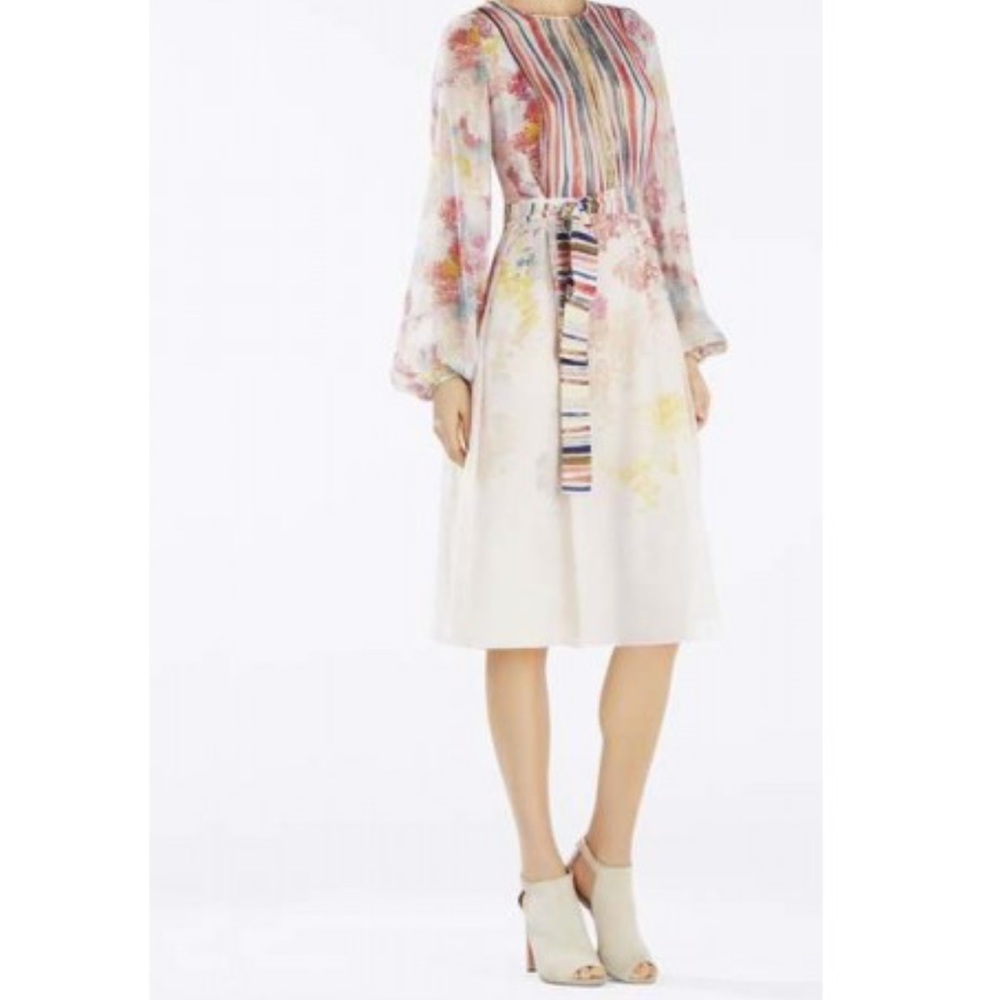 BCBG Runway Khayri Mid Length Long Sleeve Dress