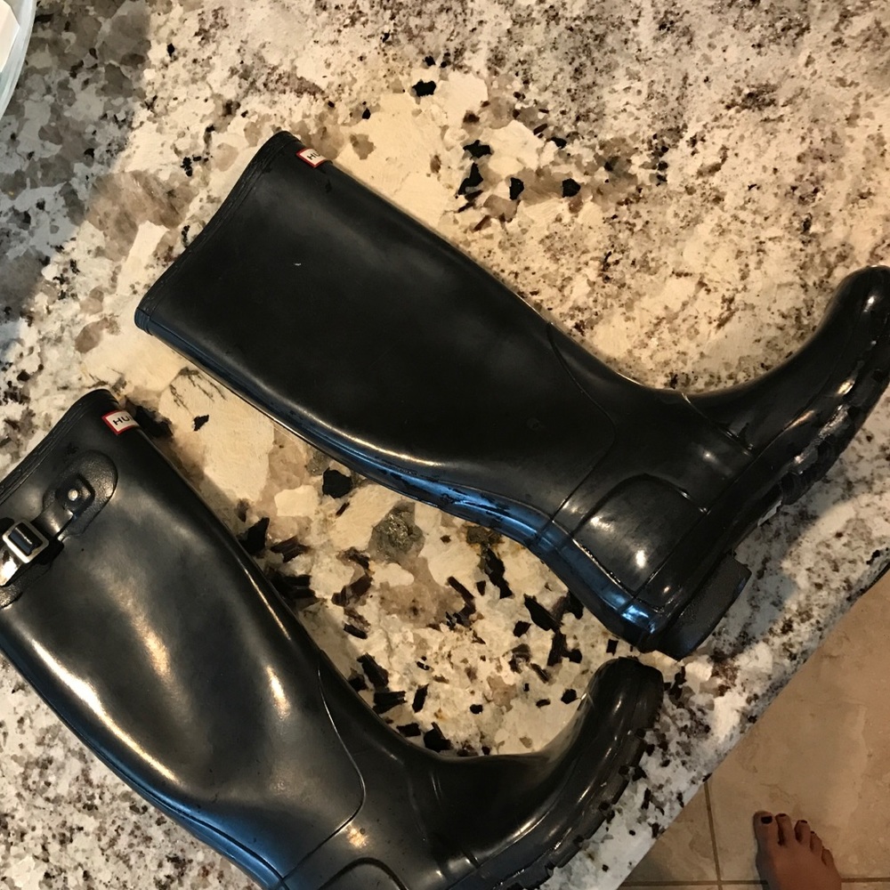 Hunter rain boots black
