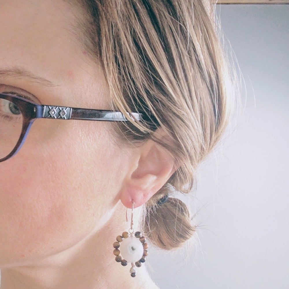 Solar quartz drop earrings
