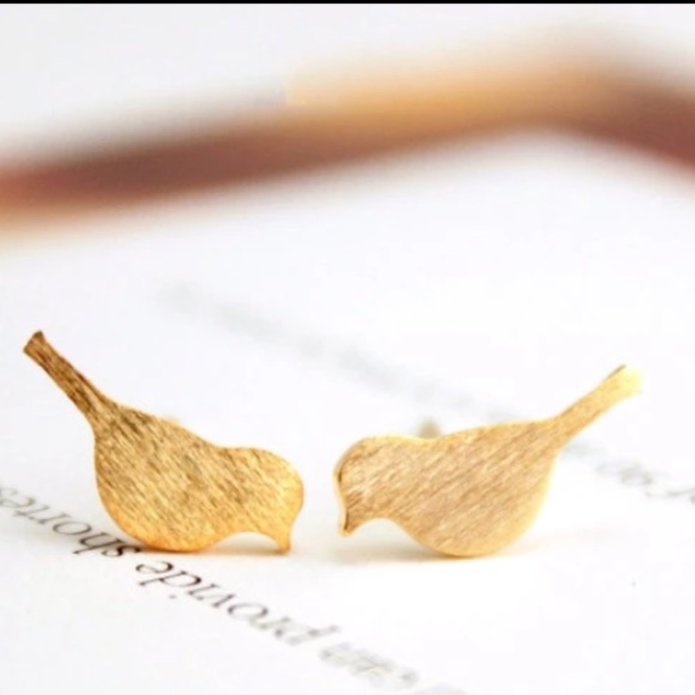 🍃Brushed bird stud earrings 🍃