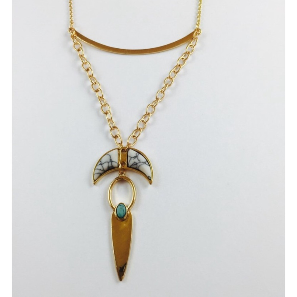 Gold boho necklace