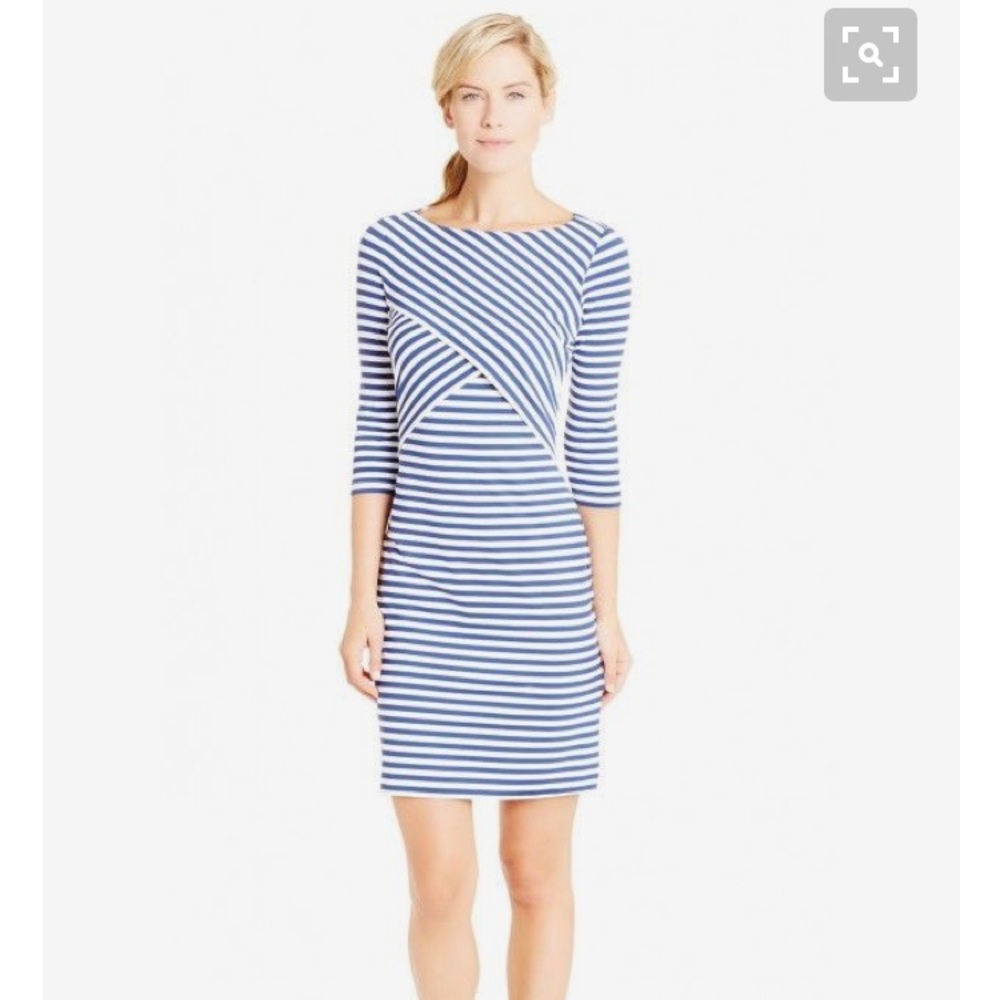 Jmclaughlin navy/white stripe dress
