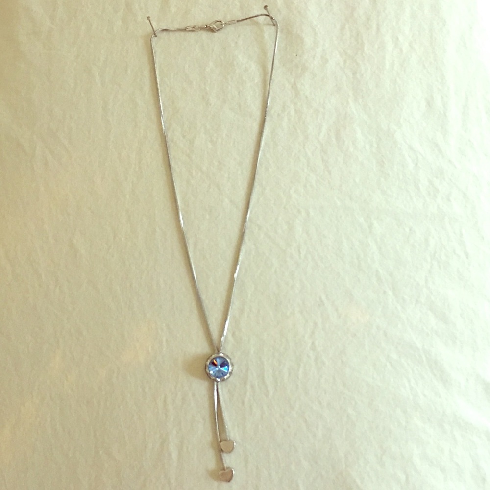 Halo rhinestone silver necklace
