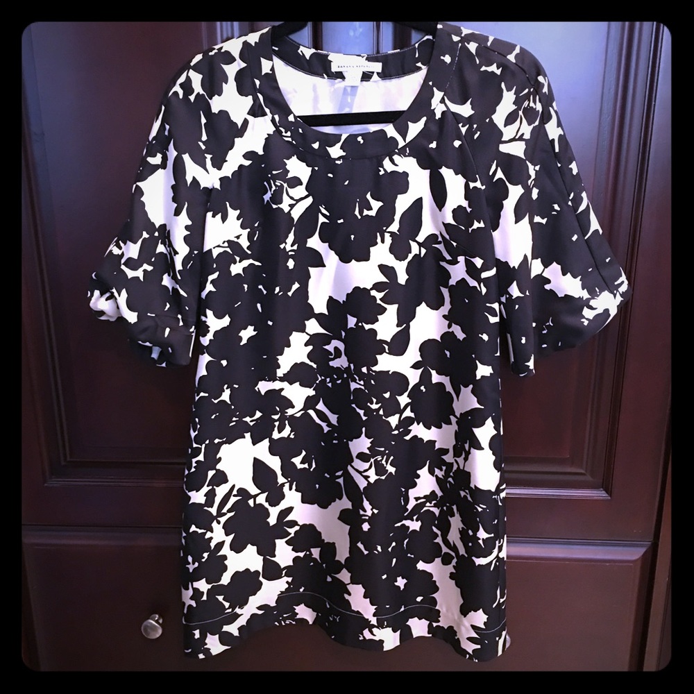 Banana Republic floral print silk dress