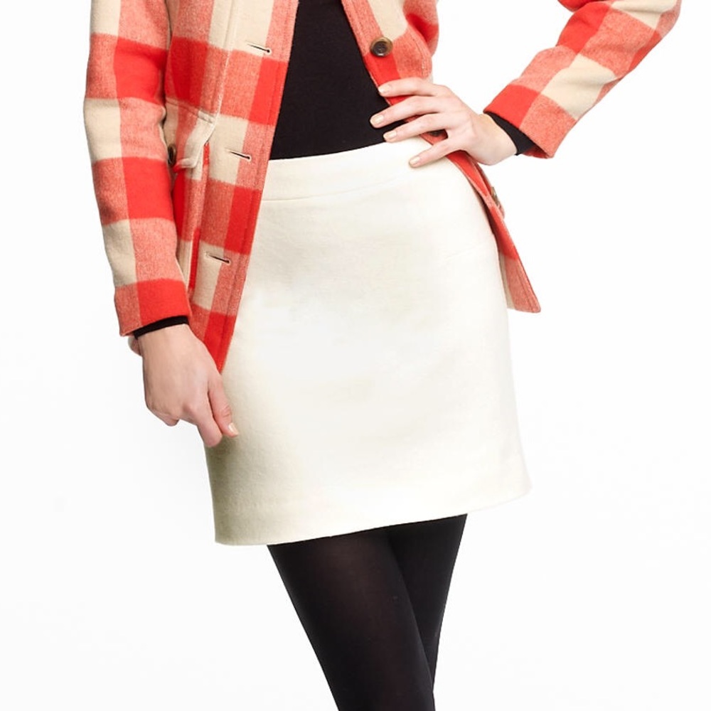 J. Crew Classic Mini in white felted wool