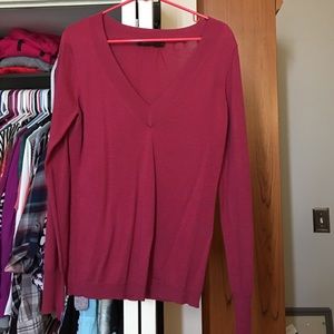 Pink v-neck sweater