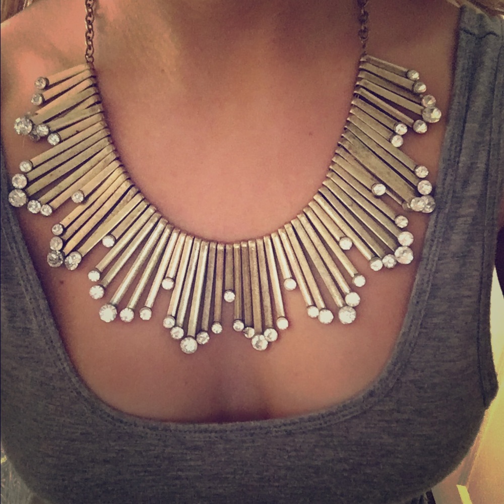 Gold Geometric Bib Necklace