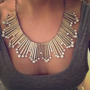 Gold Geometric Bib Necklace