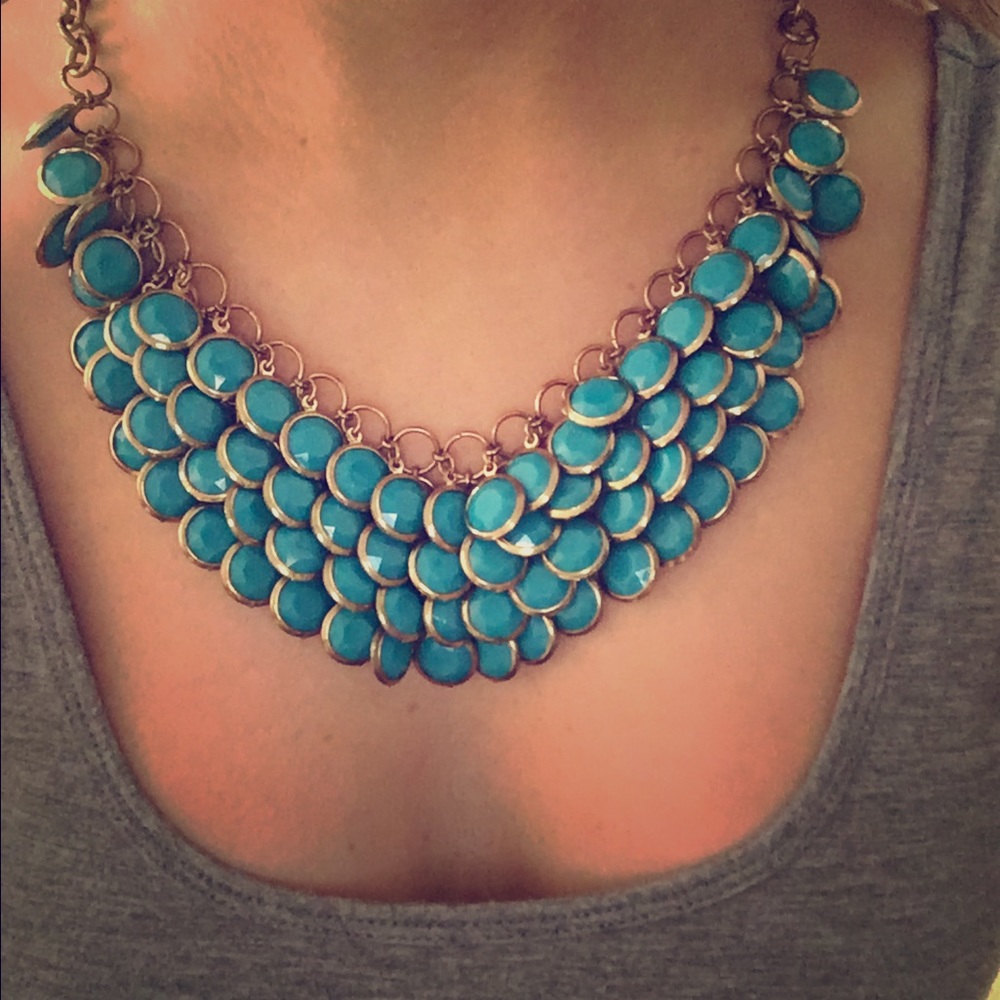 Teal Blue Statement Necklace