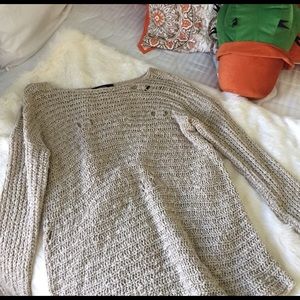 Beige holy oversized sweater forever 21