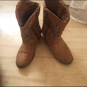 Girls justice size 3 rhinestone cowboy boots