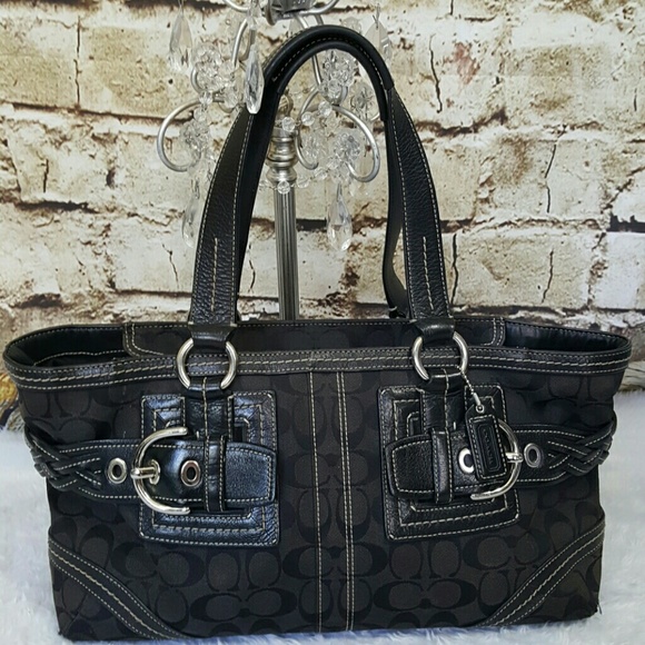 Coach Handbags - Large Coach Signature Print Braided Soho  #05089