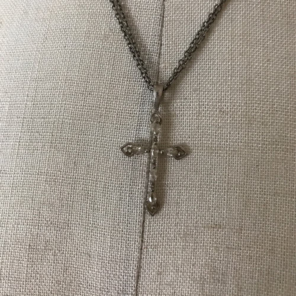 Double Chain Cross 925 - Picture 2 of 5