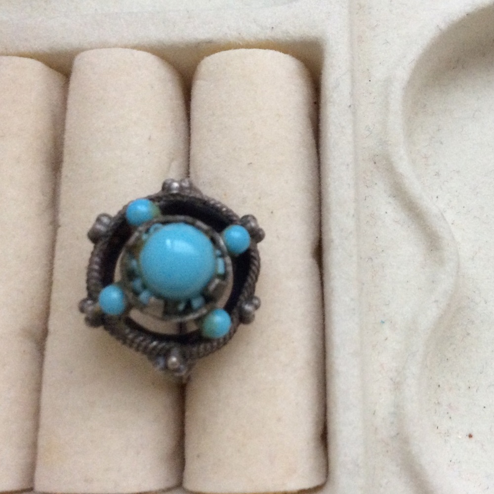 Vintage ring sterling Silver turquoise size 9-9.5