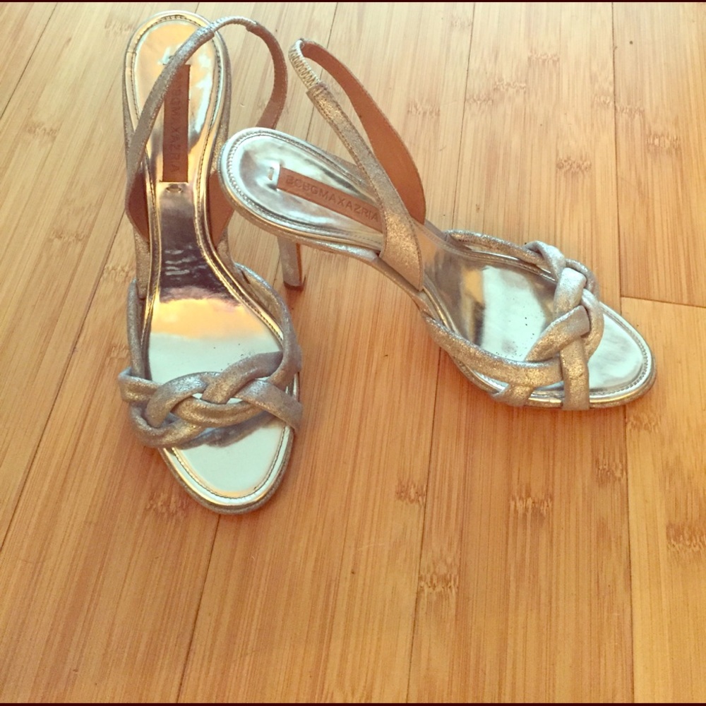 BCBGMaxazaria silver heels