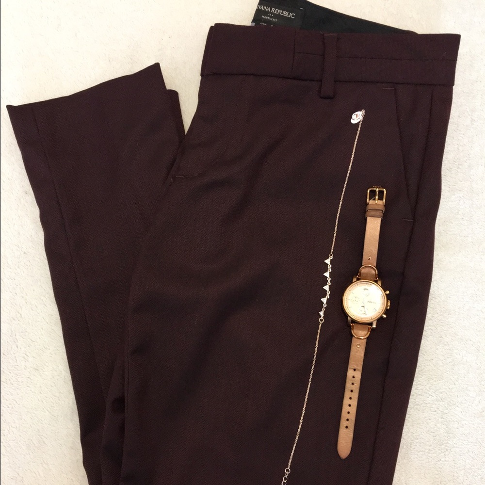 NWT Banana Republic Deep Burgundy Ankle Pants
