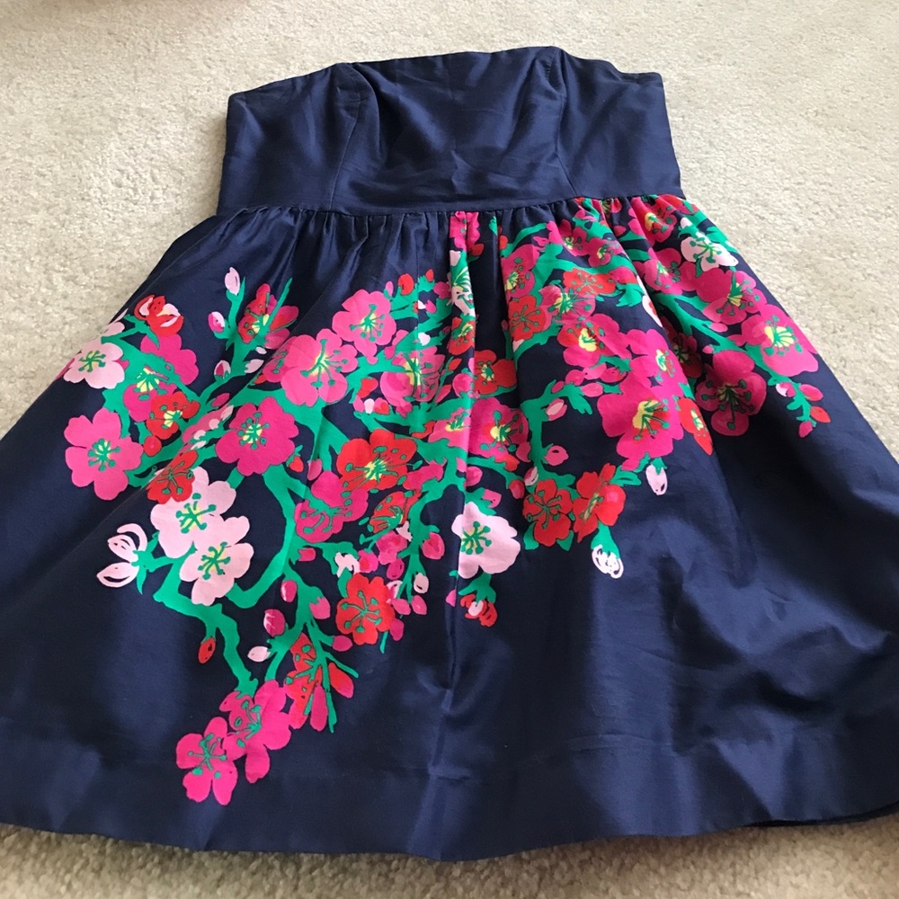 Lilly pulitzer strapless fit and flare dress