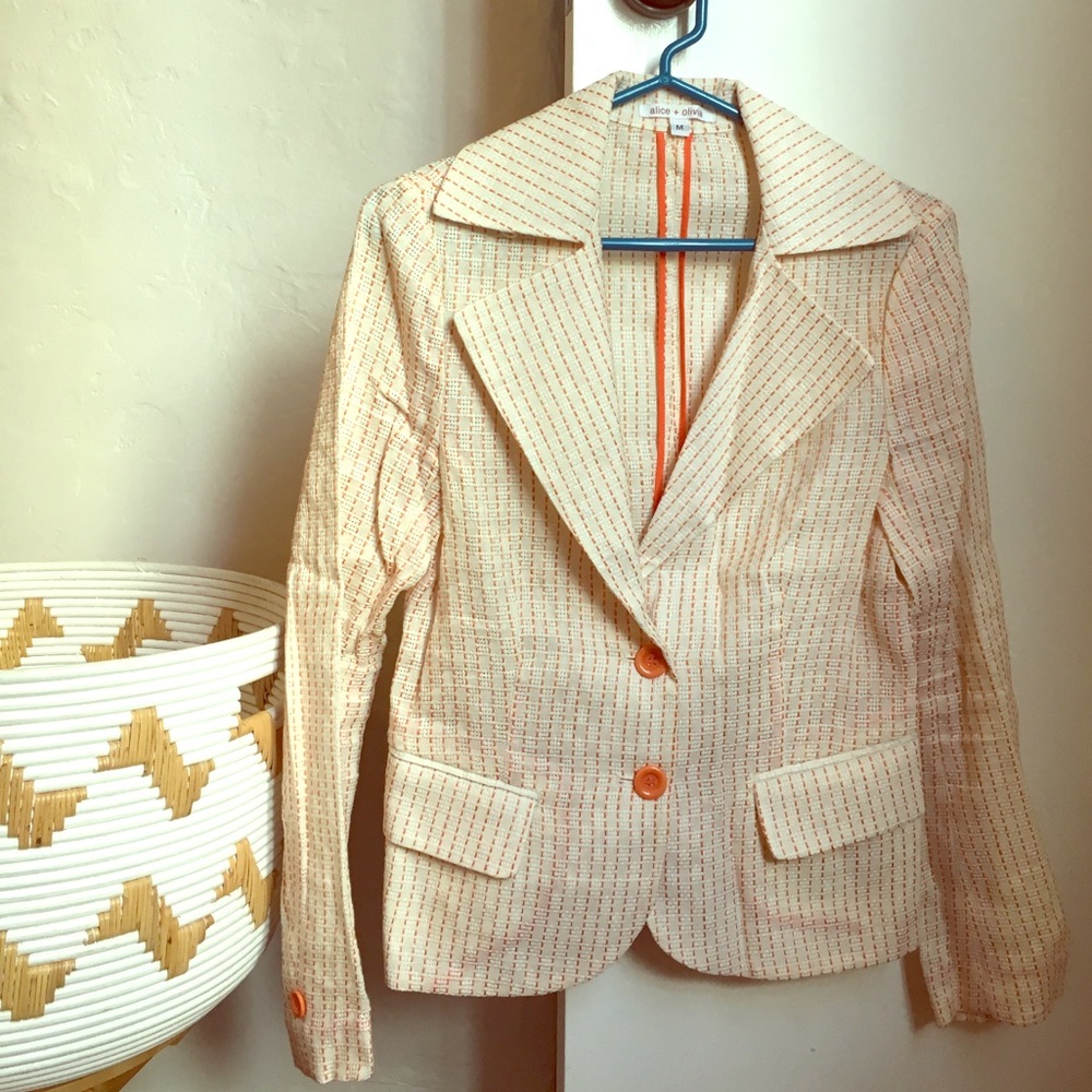 Alice & Olivia linen cotton blazer size m