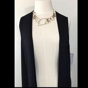LuLaRoe XL solid black Joy vest duster sweater