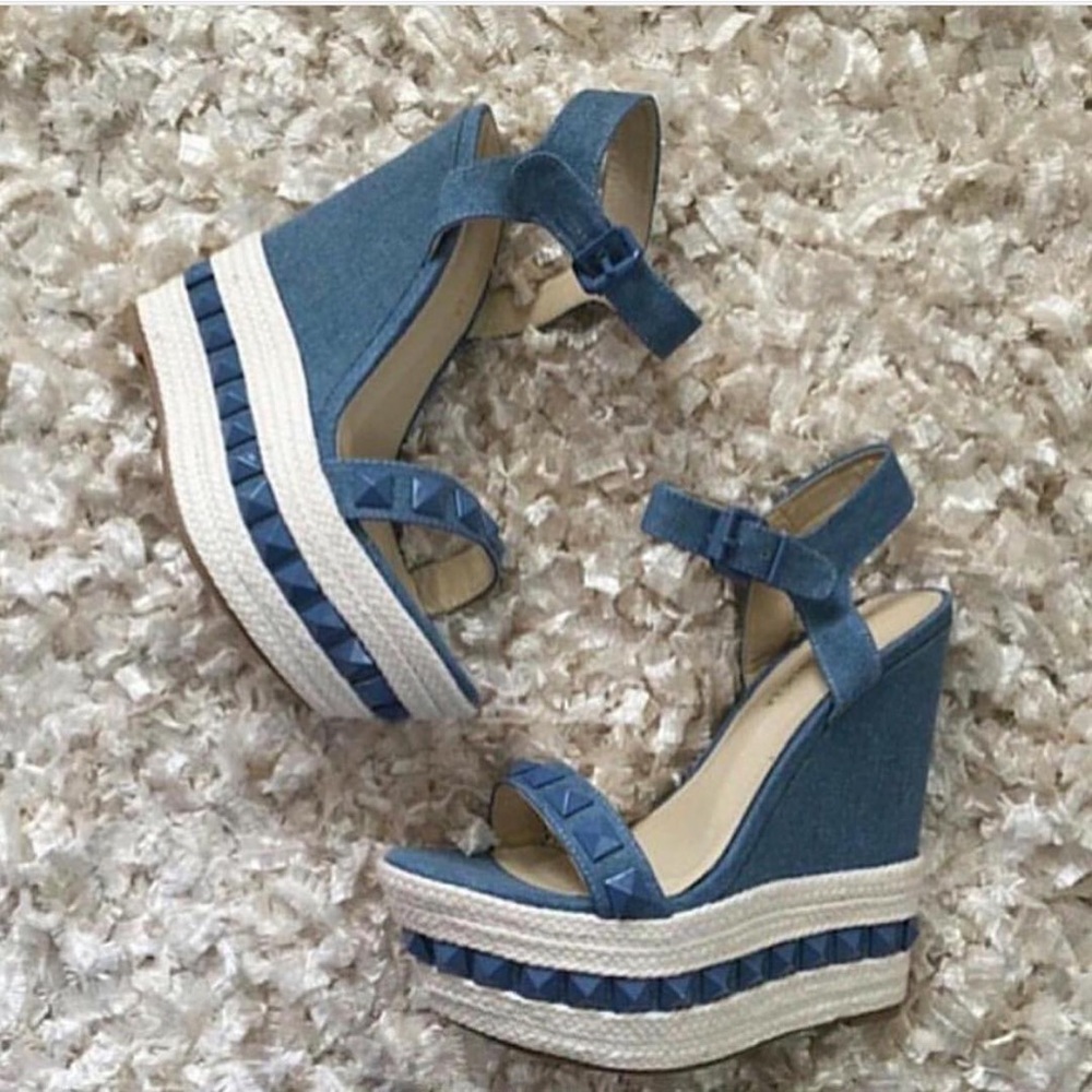 Denim Wedges