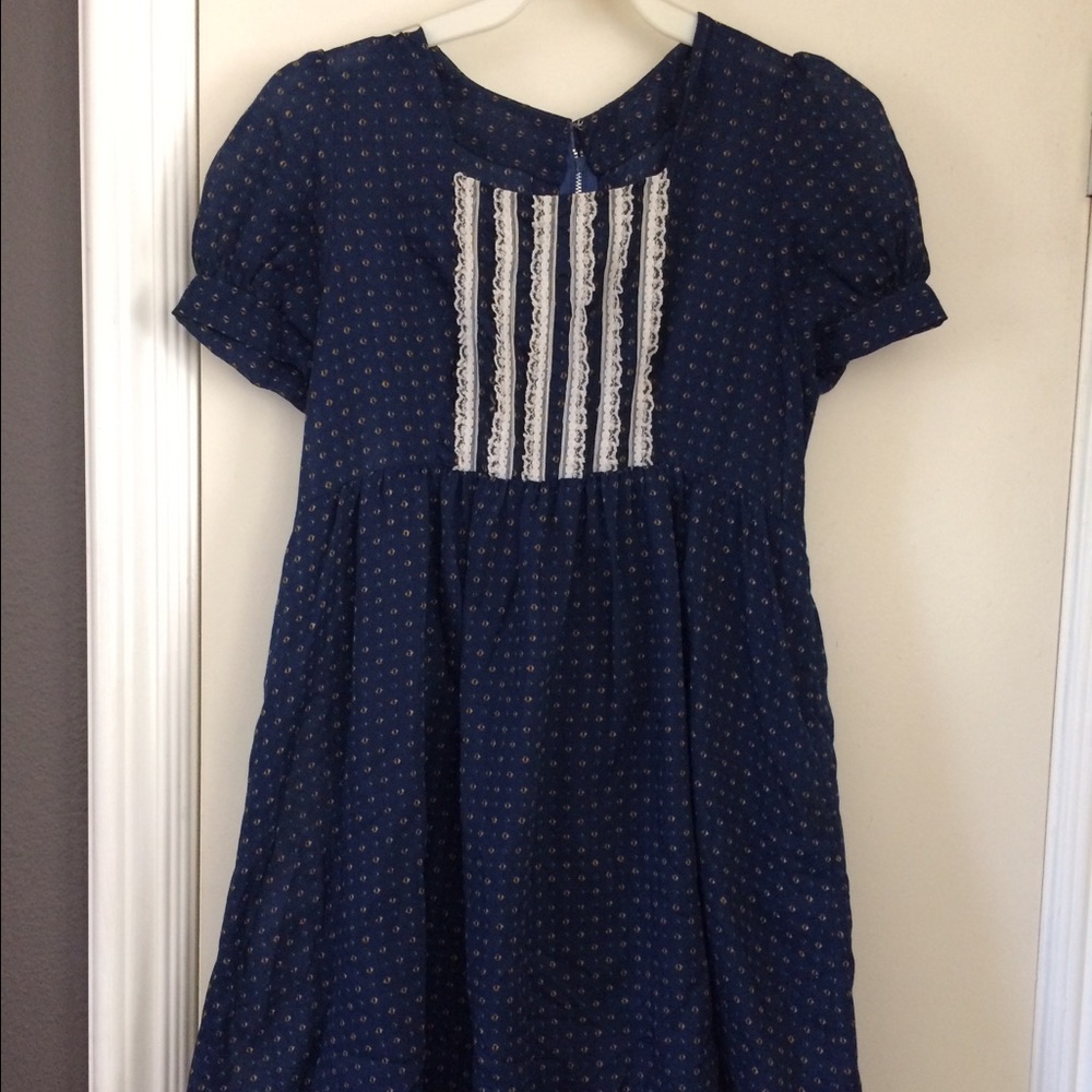 Vintage Babydoll dress navy size Small