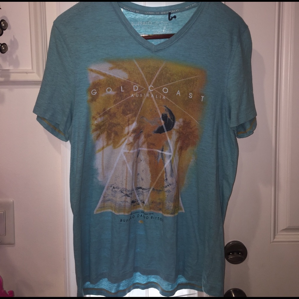 Light Blue Men's T-Shirt -M- Buffalo David Britton