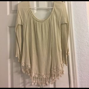 Cream off the shoulder top