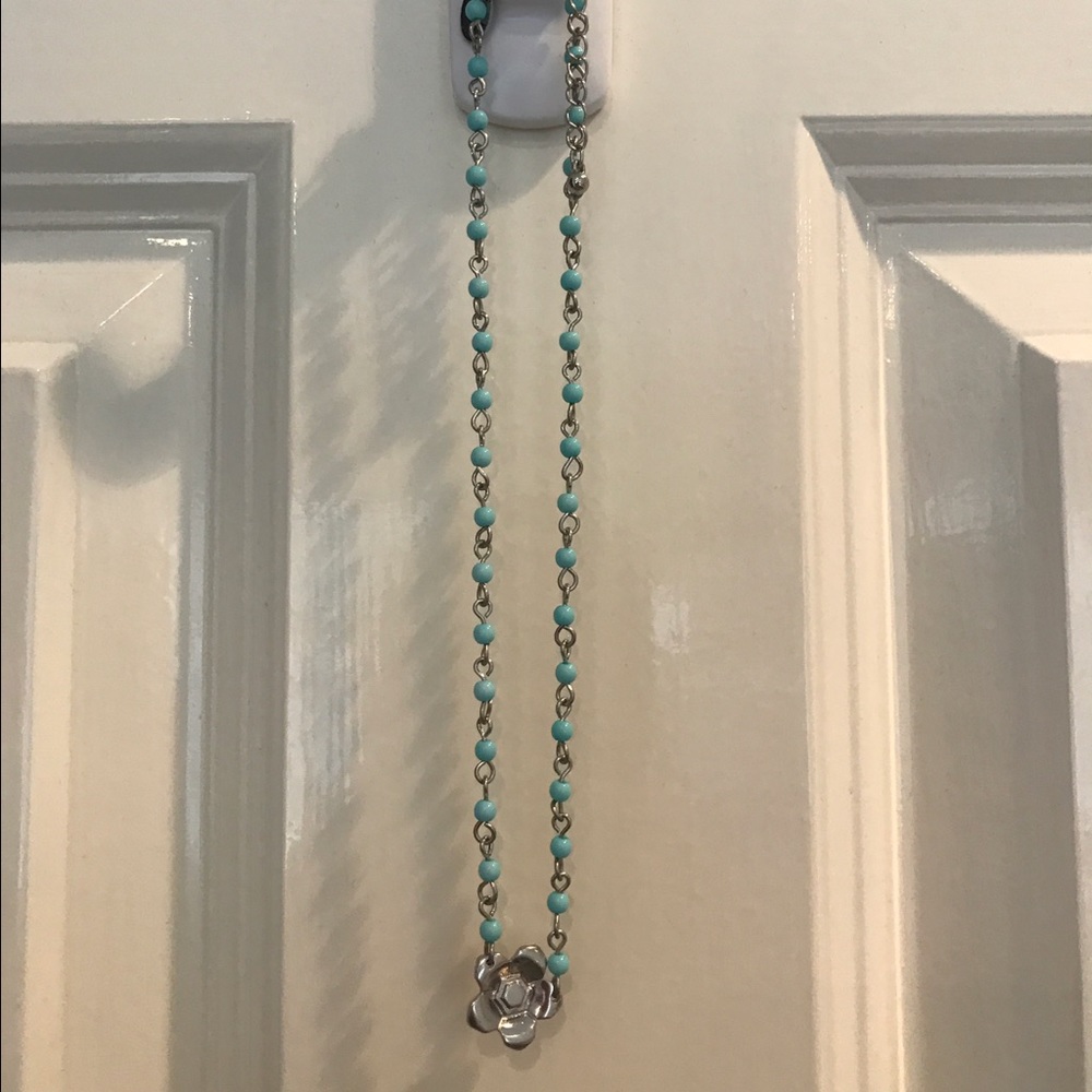 Blue flower choker