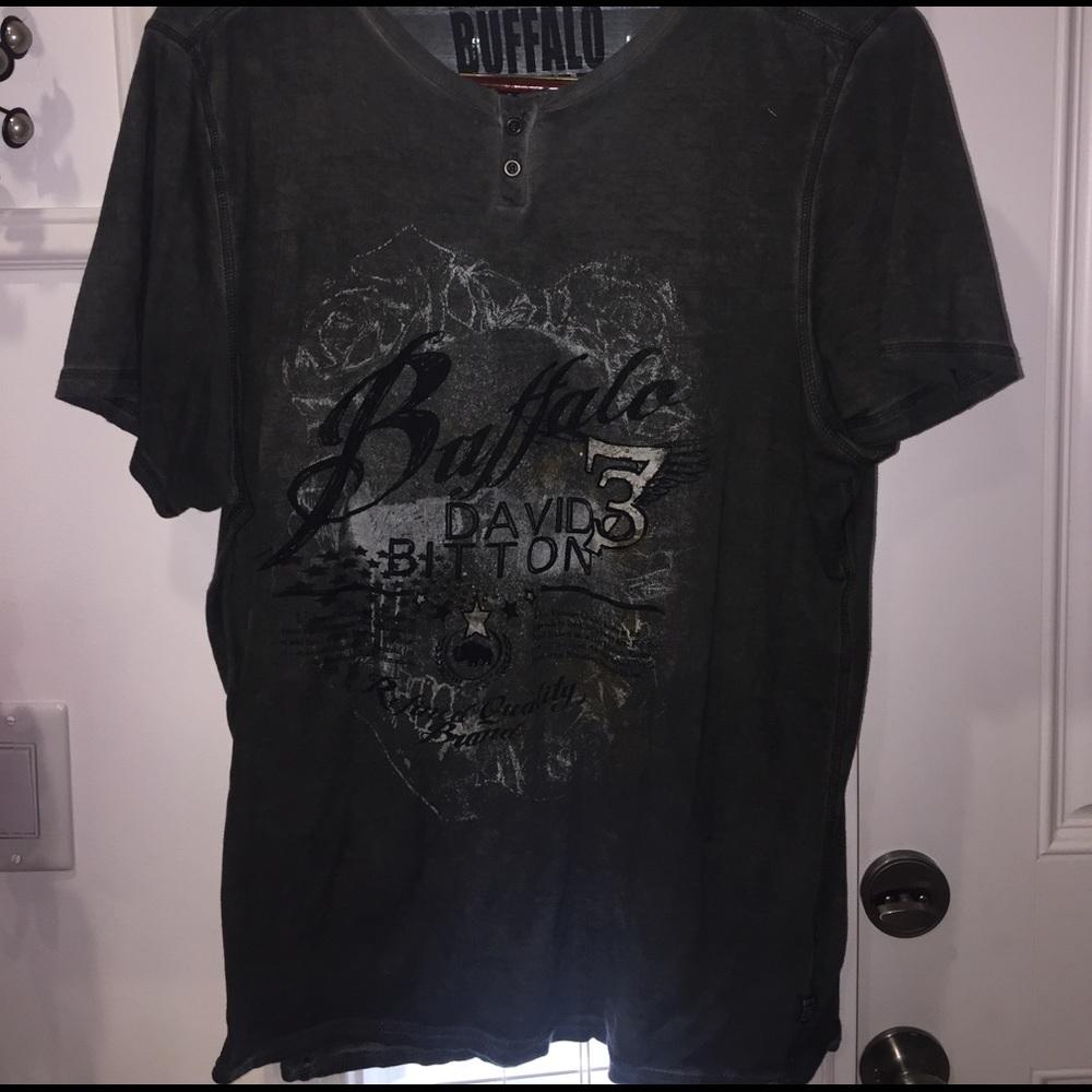 Blackish Gray Men's T-Shirt Buffalo David Britton