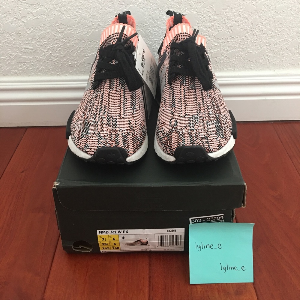 Adidas NMD R1 PK Primeknit Sun Glow Salmon Pink - Picture 2 of 4