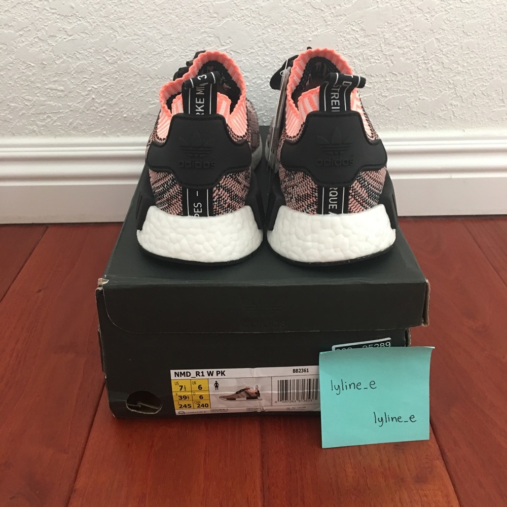 Adidas NMD R1 PK Primeknit Sun Glow Salmon Pink - Picture 3 of 4