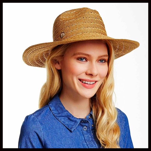 ❌SOLD❌VINCE CAMUTO Woven Fedora Panama Tan Hat - Picture 4 of 8