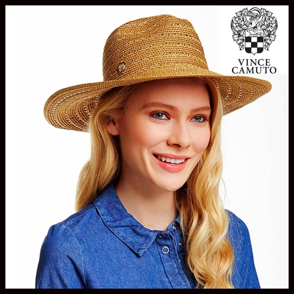❌SOLD❌VINCE CAMUTO Woven Fedora Panama Tan Hat - Picture 8 of 8