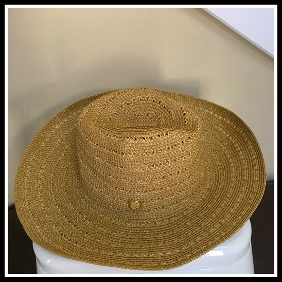 ❌SOLD❌VINCE CAMUTO Woven Fedora Panama Tan Hat - Picture 7 of 8