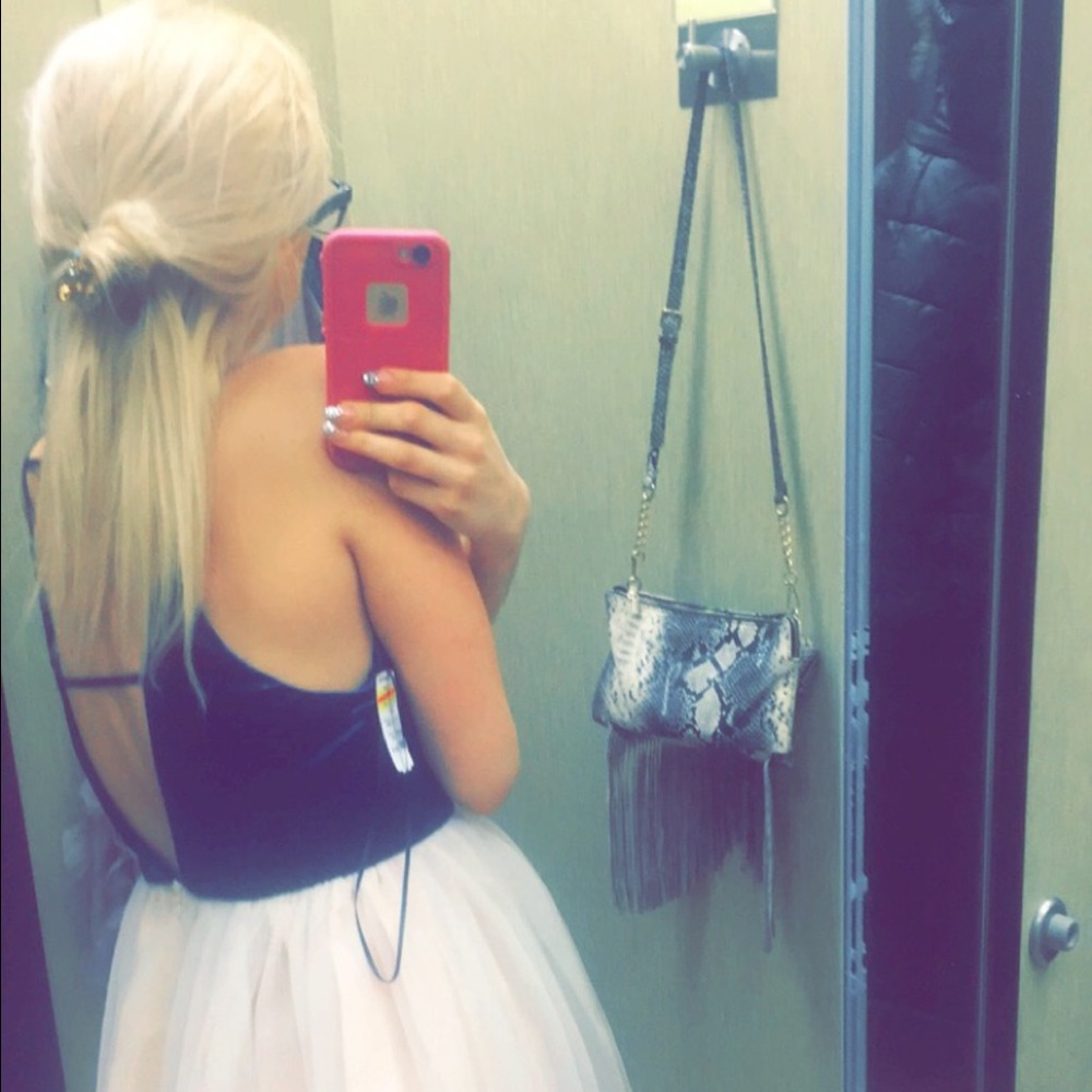 Velvet navy and pink gown