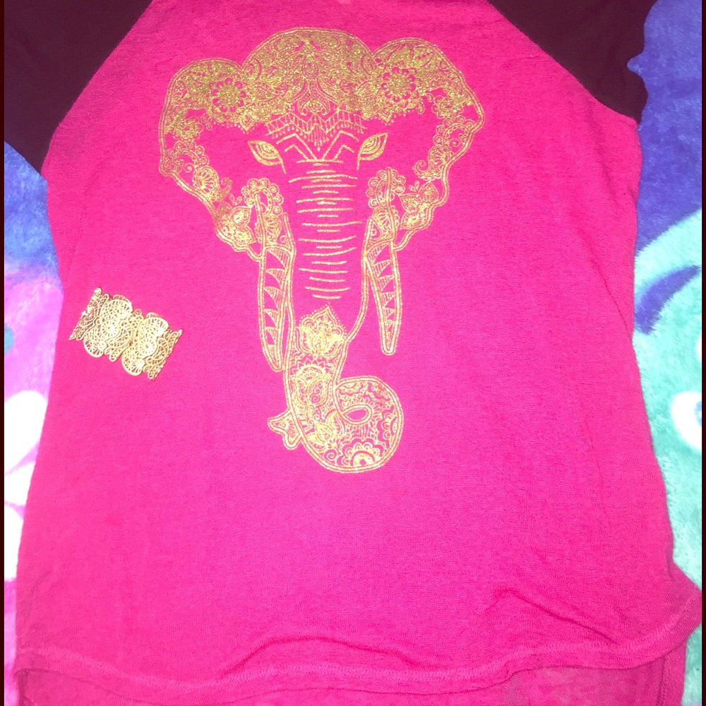 Metallic Gold elephant tee