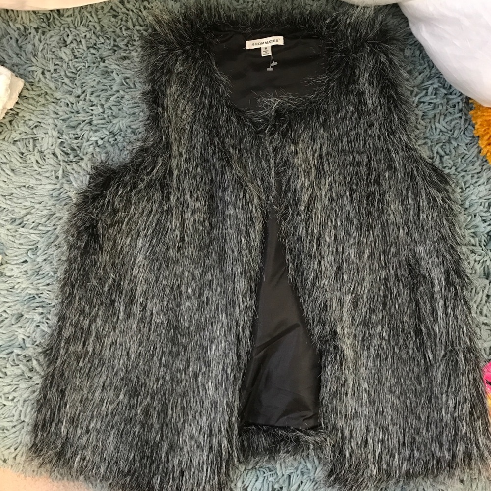 Black fur vest