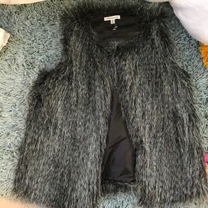 Black fur vest