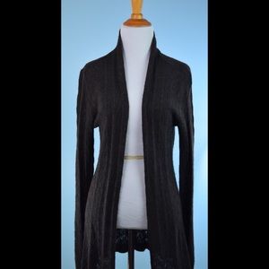 EILEEN FISHER brown alpaca knit cardigan XS