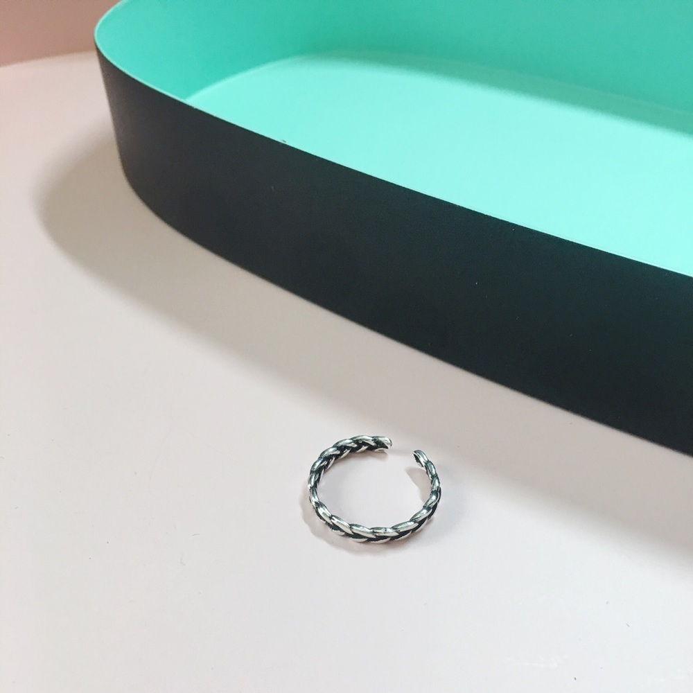 Vintage look Tweed open ring