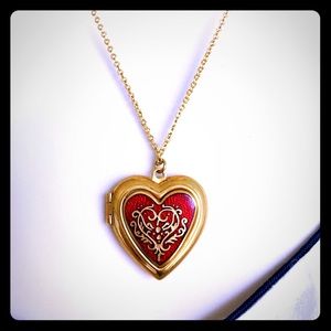 Beautiful, Renaissance-inspired Red Heart Locket