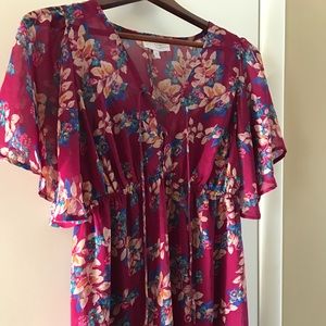 Jessica Simpson burgundy floral maxi dress