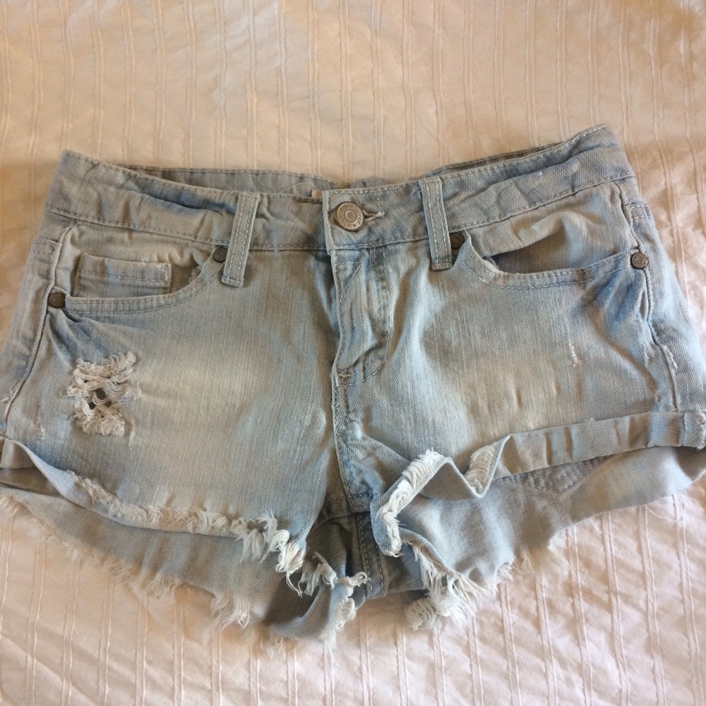 light washed shorts