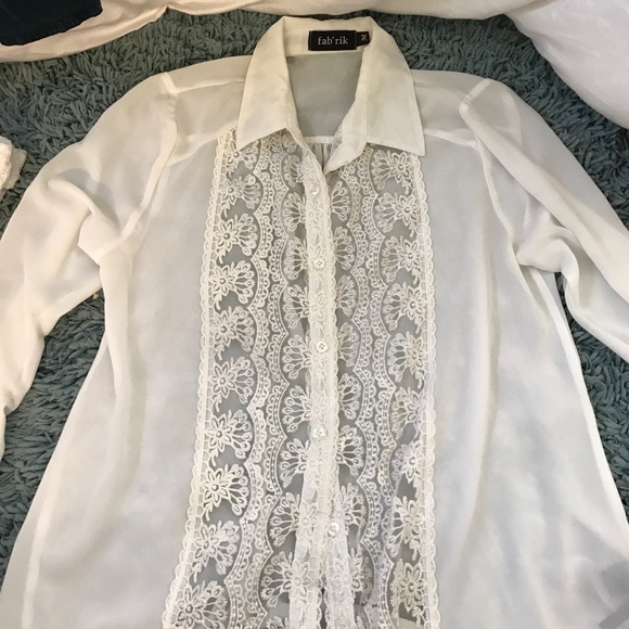 Lace detailing button up blouse - Picture 1 of 2